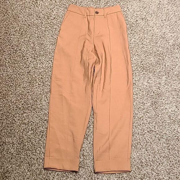 A New Day Women’s High-Rise Slim Ankle Fit Effortless Pintuck Pants 2R Brown Egg - Picture 6 of 8